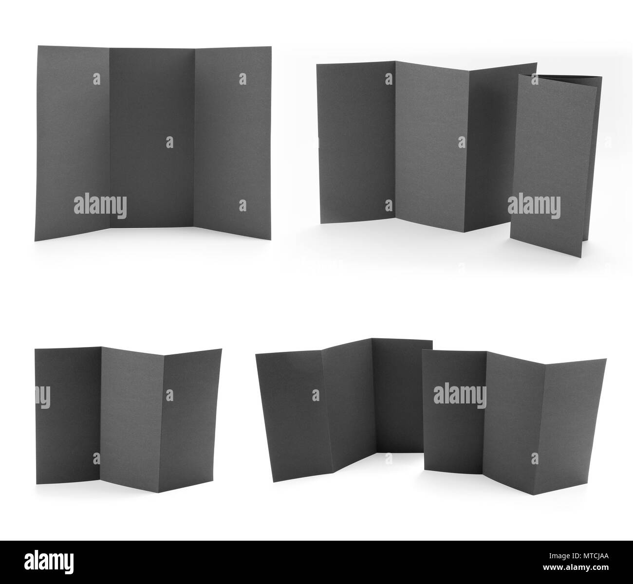 La conception de l'identité de l'entreprise, modèles, style de l'entreprise, série de brochures, prospectus papier pliage noir Banque D'Images