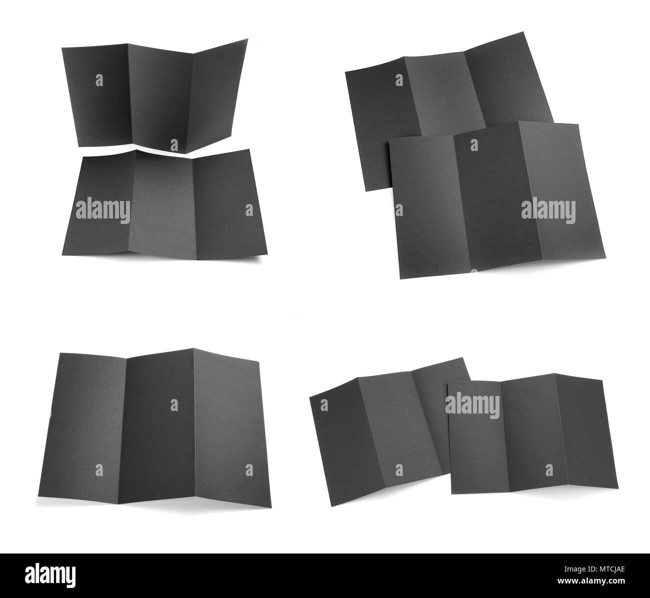 La conception de l'identité de l'entreprise, modèles, style de l'entreprise, série de brochures, prospectus papier pliage noir Banque D'Images