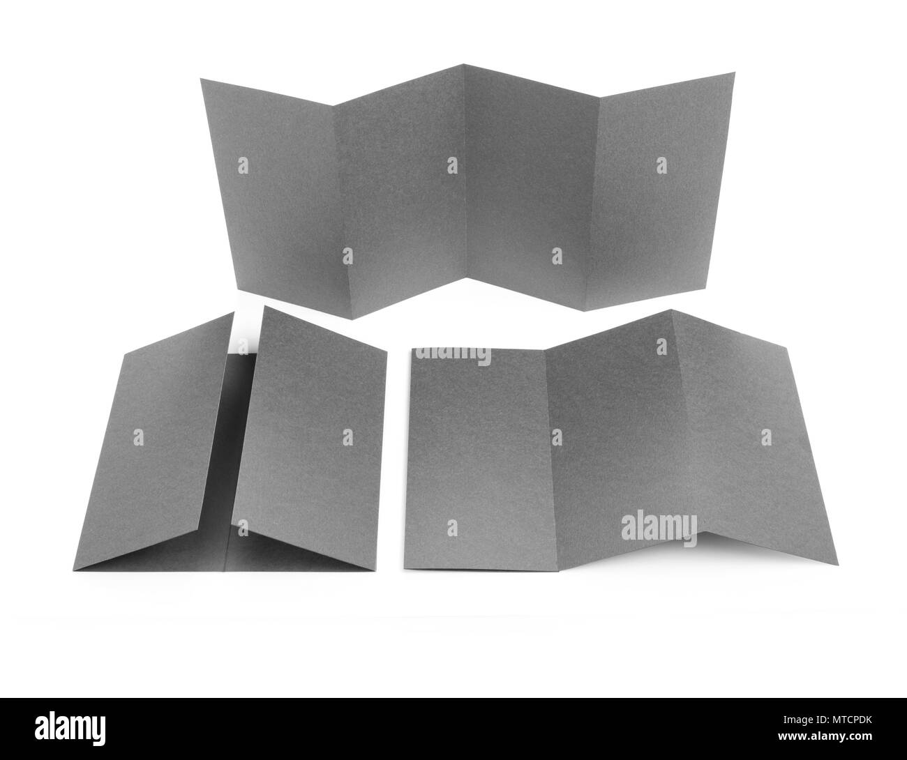Papier plié en blanc ou dépliant maquette flyer Banque D'Images