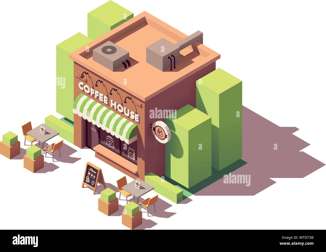 Café isométrique vectoriel Illustration de Vecteur