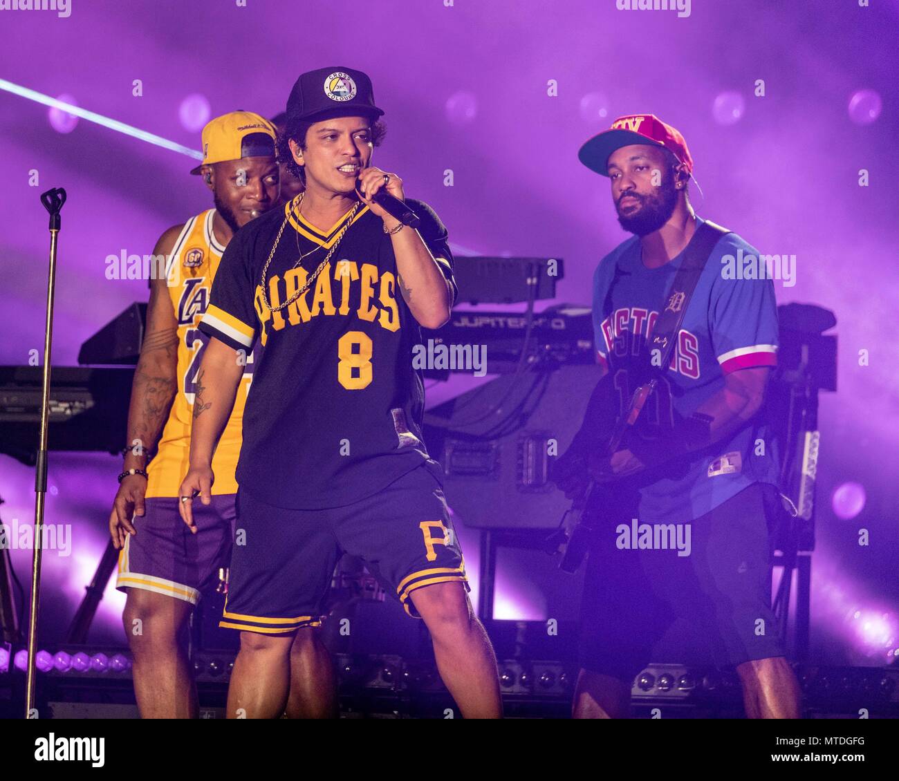 Napa, Californie, USA. 27 mai, 2018. BRUNO MARS lors de BottleRock Music Festival à Napa Valley Expo à Napa, Californie Crédit : Daniel DeSlover/ZUMA/Alamy Fil Live News Banque D'Images