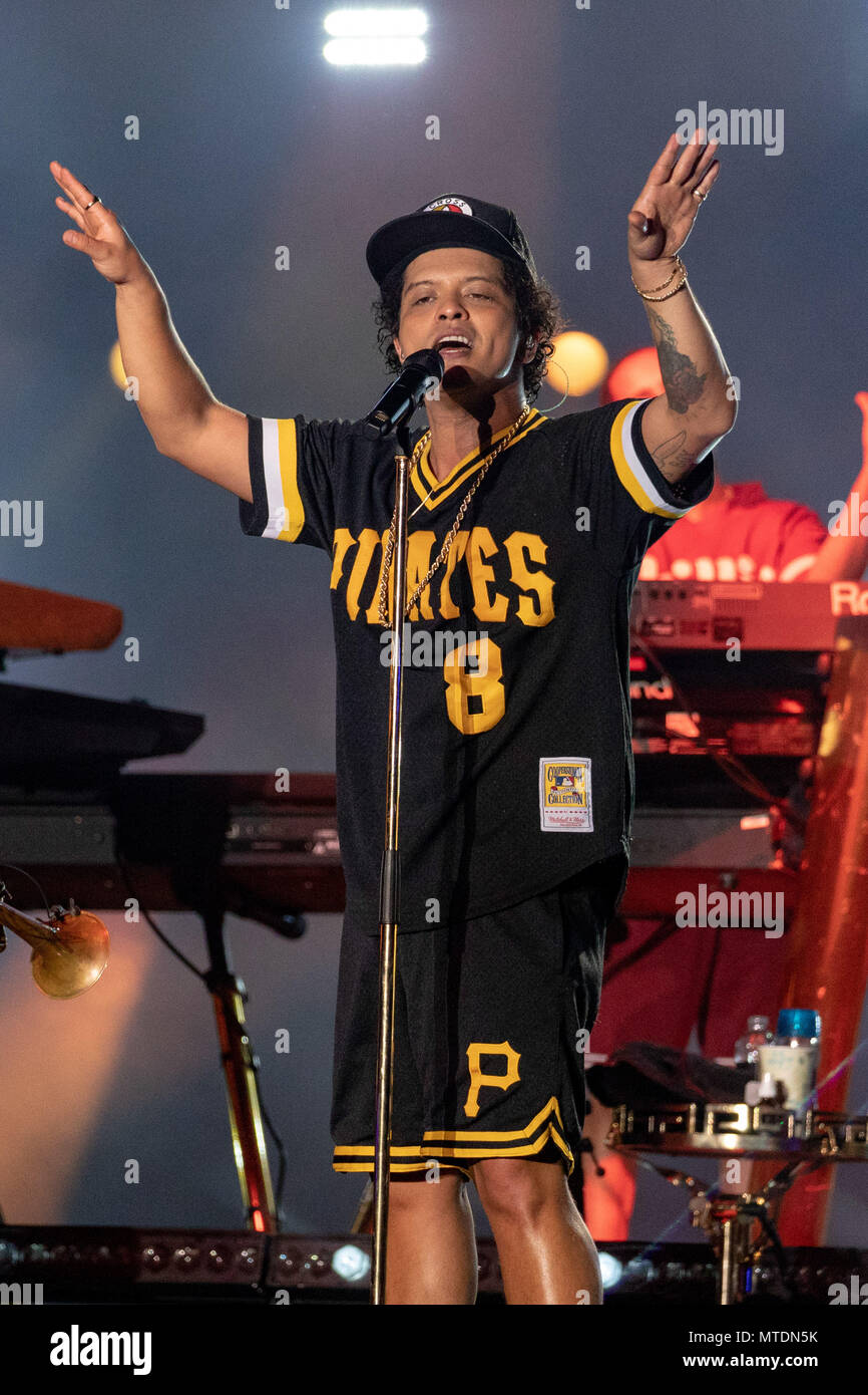 27 mai 2018 - Napa, Californie, États-Unis - Bruno Mars lors de BottleRock Music Festival à Napa Valley Expo à Napa, Californie (crédit Image : © Daniel DeSlover via Zuma sur le fil) Banque D'Images