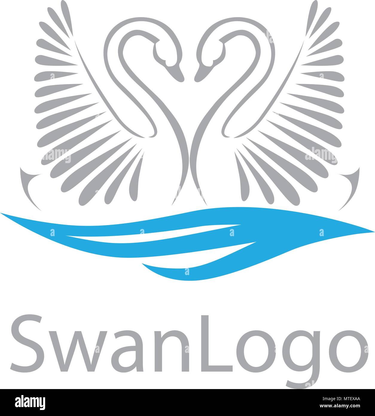 L'amour abstrait de cygnes Illustration de Vecteur