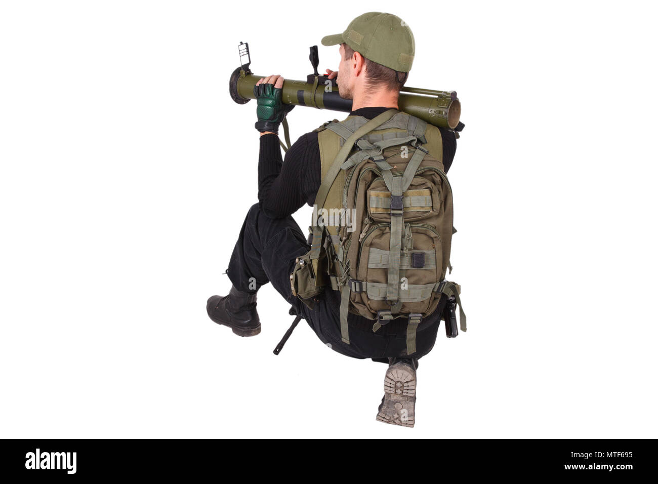 Entrepreneur militaire privée - mercenaire avec RPG Banque D'Images