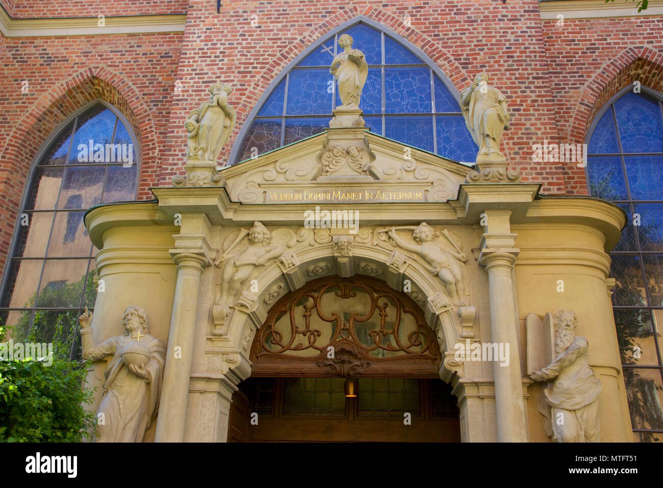 L'entrée de Storkyrkan, officiellement nommé Sankt Nikolai kyrka (Église Saint-Nicolas) et officieusement appelé Stockholms domkyrka,cathédrale de Stockholm Banque D'Images
