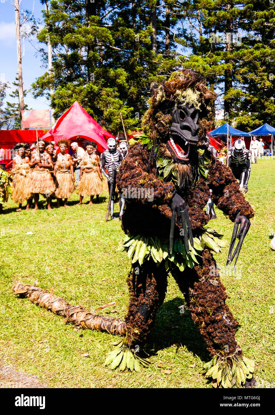 Les participants de la Mount Hagen tribu locale festival -17-08-2014 Papouasie Nouvelle Guinée Banque D'Images