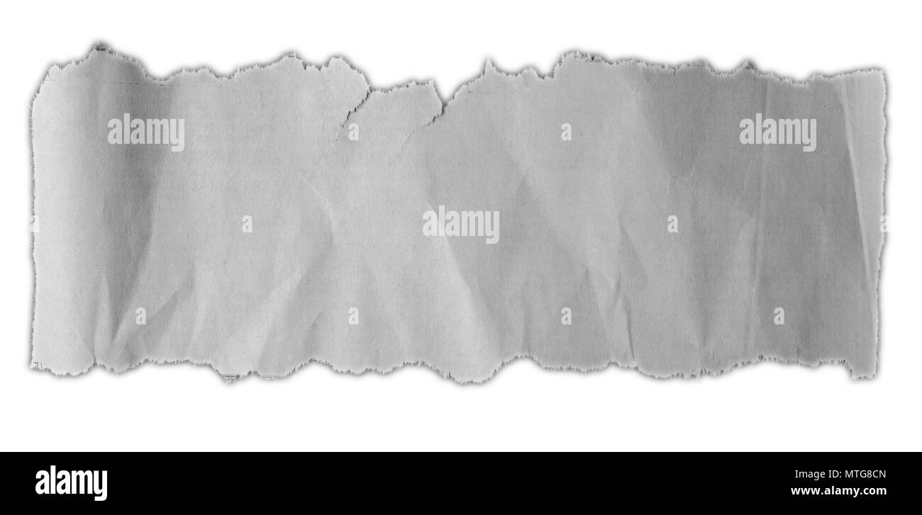 Morceau de papier déchiré sur fond uni Banque D'Images