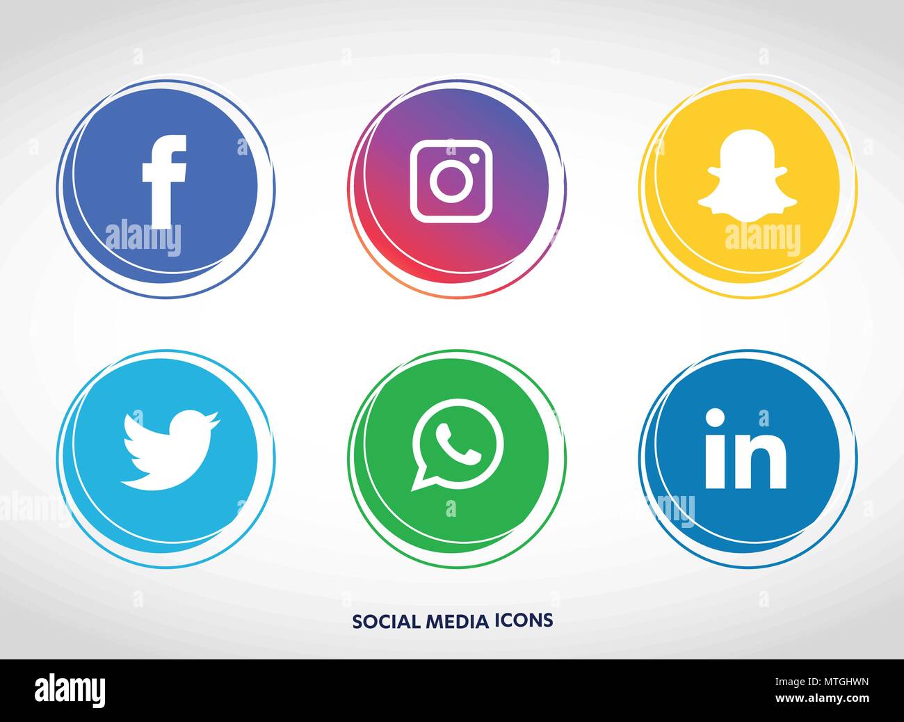 Social Media Icons Set Logo Societe Facebook Instagram Whatsapp Image Vectorielle Stock Alamy