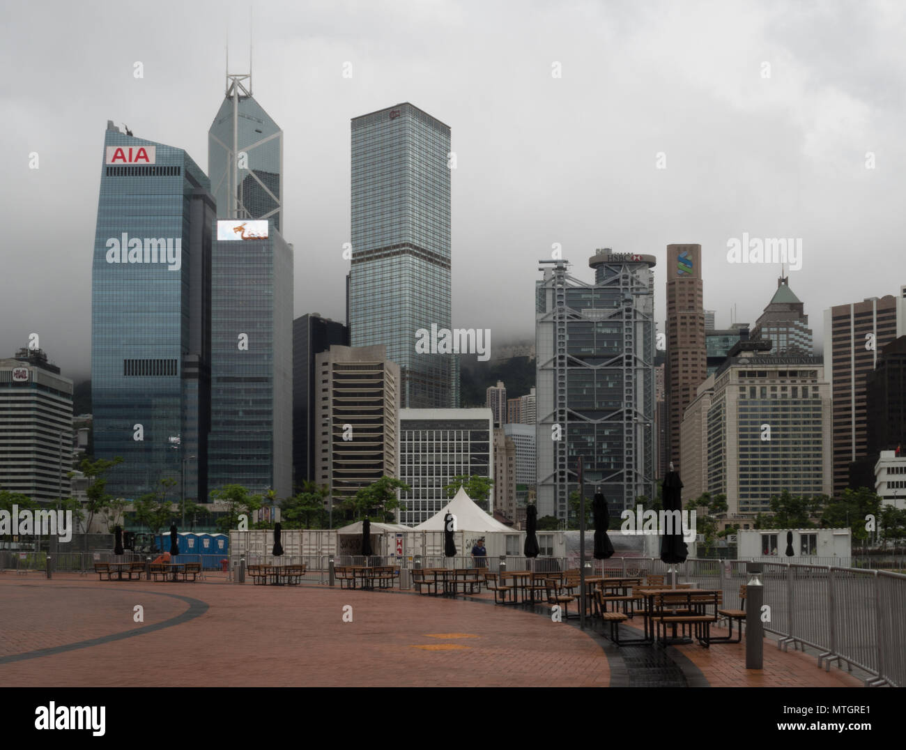 Horizon de Hong Kong, North Point sur un jour nuageux Banque D'Images