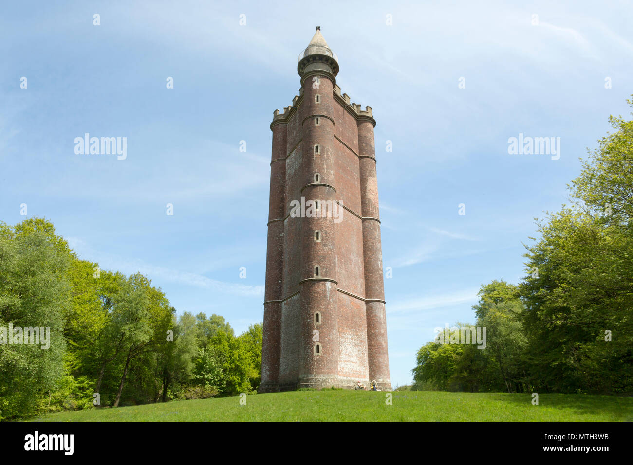 Tour du roi Alfred, folie Tour du roi Alfred le Grand ou Tour Stourton, Stourhead, Somerset, Angleterre, Royaume-Uni terminé 1772 Banque D'Images