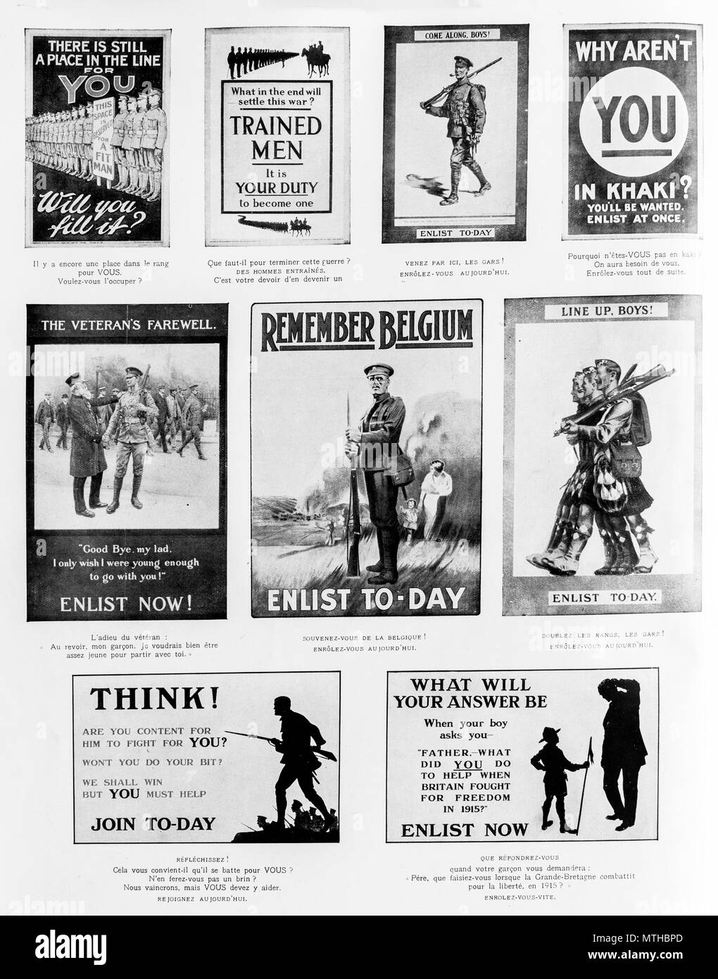 "Votre pays a besoin de vous", la publicité pour convaincre les gens de s'enrôler dans l'armée, 1915, Grande-Bretagne Banque D'Images