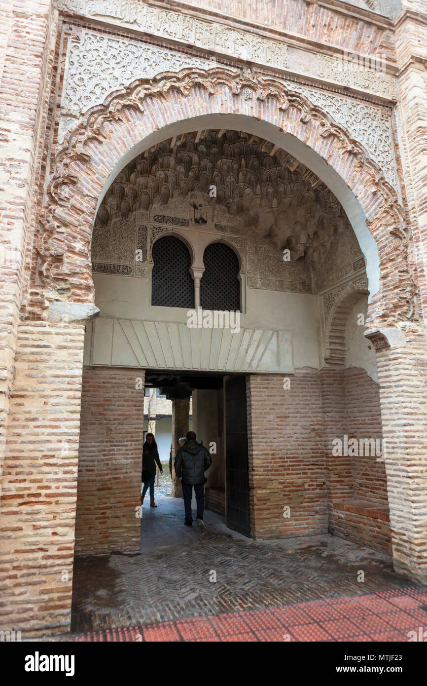 Entrée de la mauresque Corral del Carbón, Grenade, Andalousie, Espagne Banque D'Images