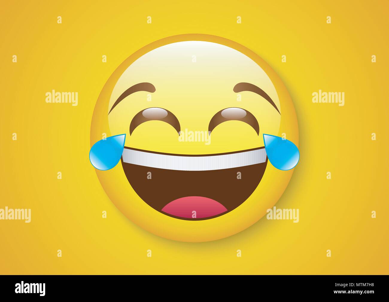 Vector design de larmes de rire face à l'expression d'Émoticônes Illustration de Vecteur