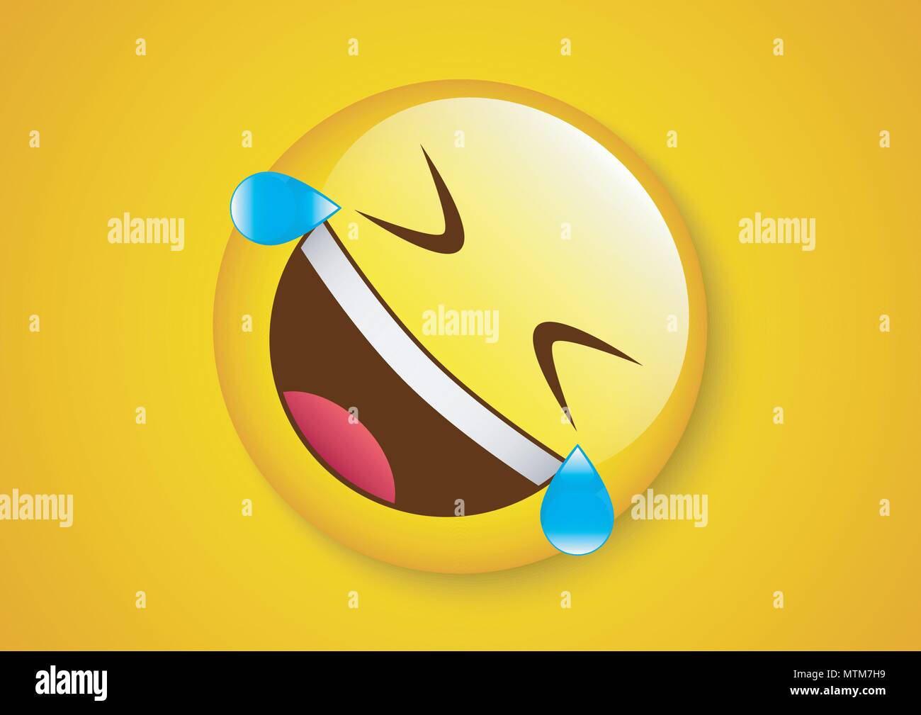 La conception de l'expression du vecteur émoticône rire funny face Illustration de Vecteur