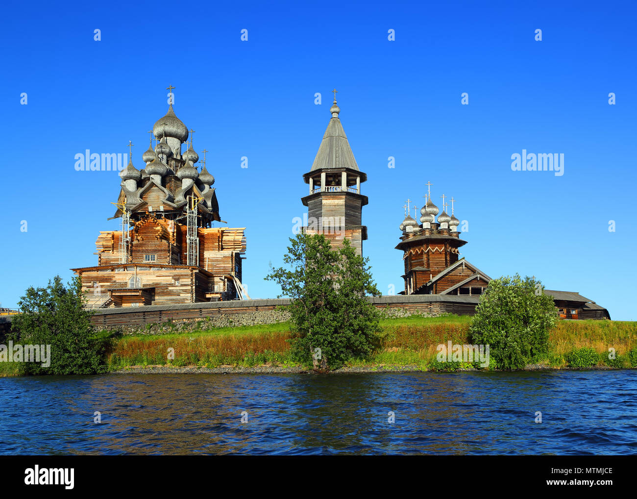 Fédération de l'architecture en bois sur l'île de Kizhi Banque D'Images