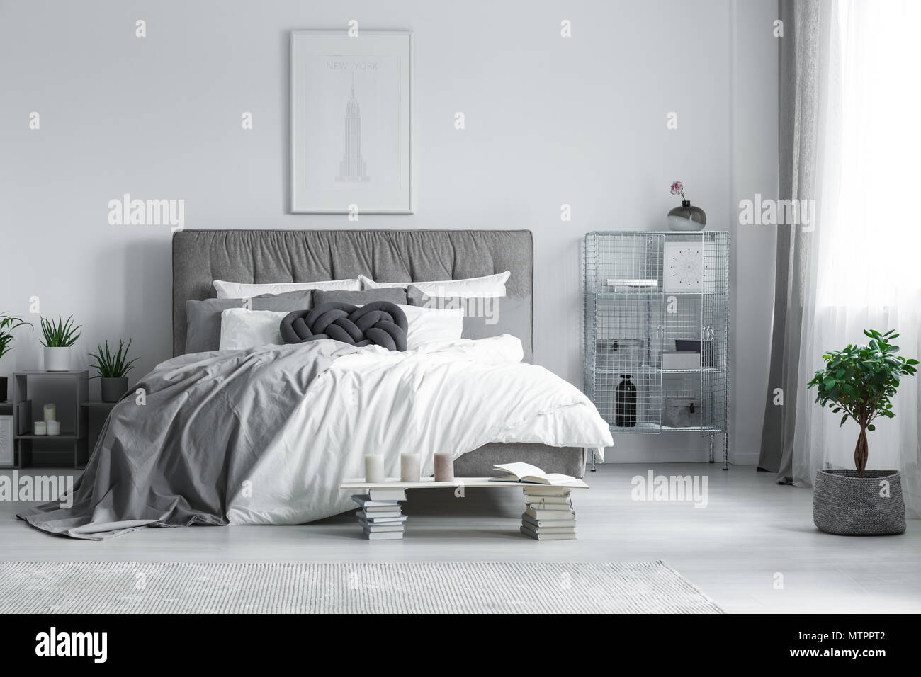 decoration chambre peinture grise
