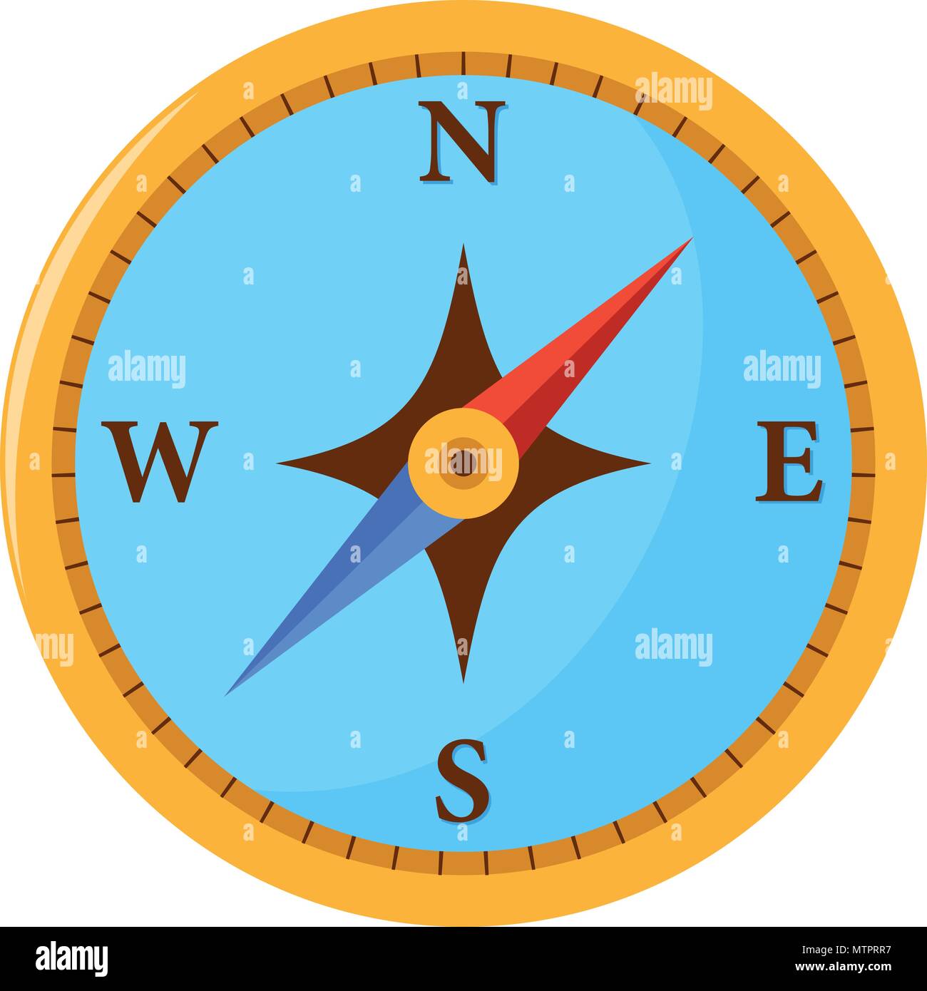 Symbole de boussole de navigation sur fond blanc. Orientation ou direction du terrain. Illustration vectorielle Illustration de Vecteur