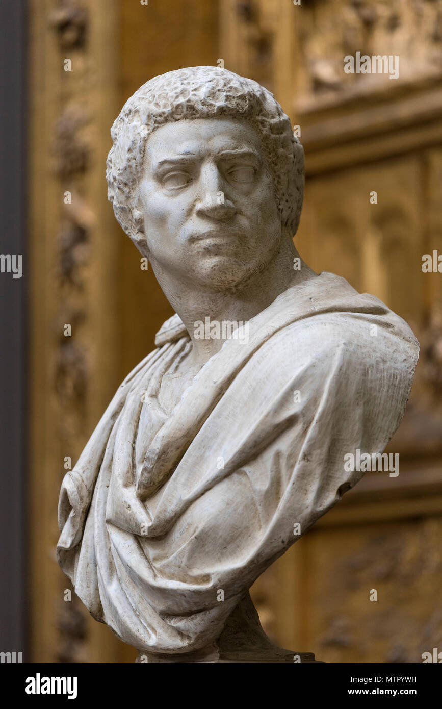 Londres. L'Angleterre. Cast d'un buste de Brutus, Marcus Junius Brutus (le jeune, 85-42 av. J.-C.). V&A Victoria and Albert Museum. Weston avec cour Banque D'Images