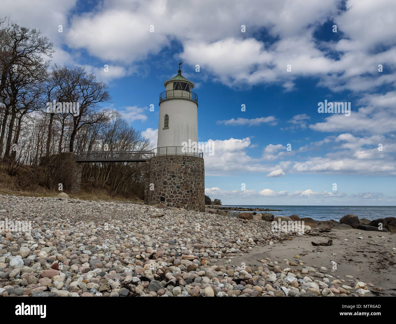 Taksensand phare sur l'île de la SLA dans le sud du Danemark Banque D'Images