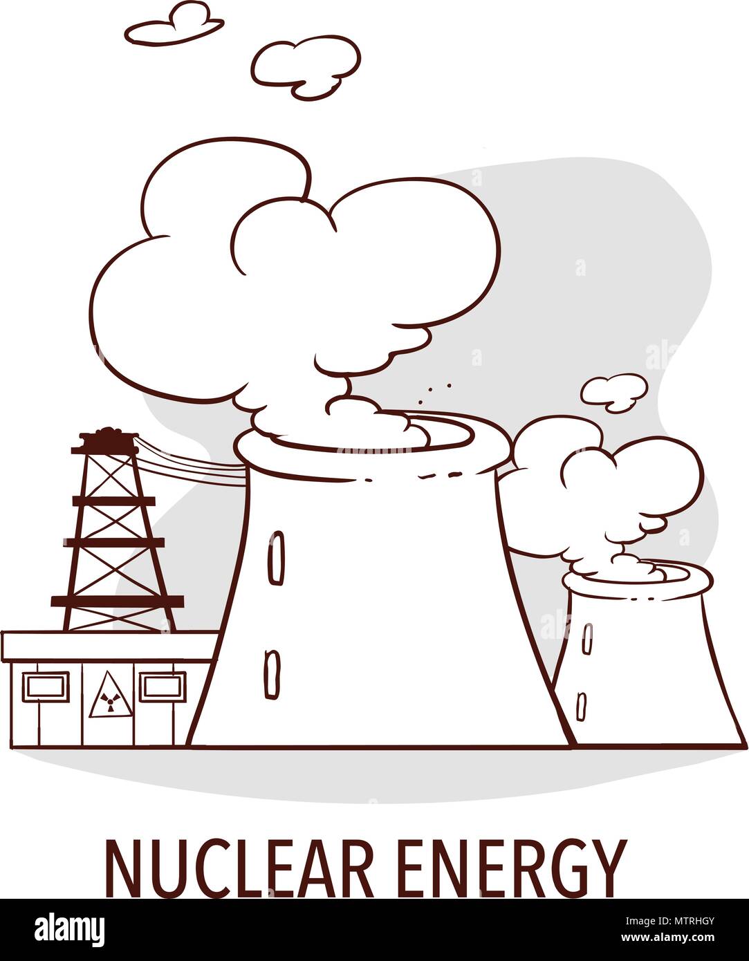 L'énergie nucléaire concept industriel. Illustration de Vecteur