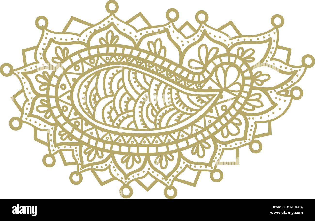 Logo Indien Gold ornament Illustration de Vecteur