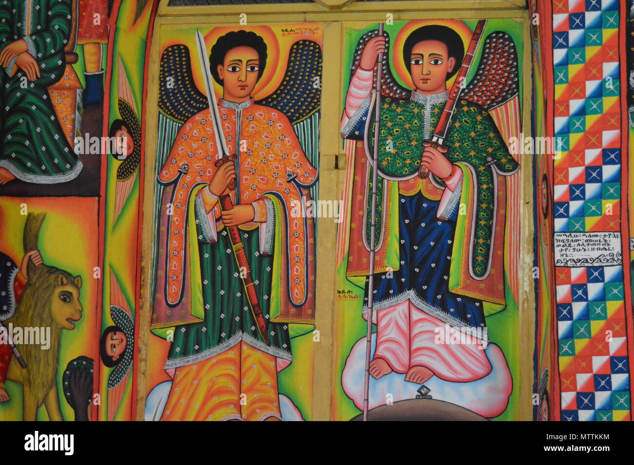 Monastère Narga Sélassié peintures, Lac Tana, Ethiopie Banque D'Images