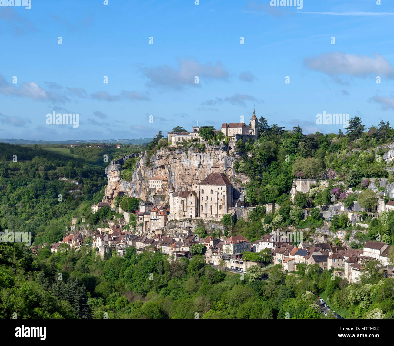 Vue sur la ville historique de Rocamadour, Lot, France Banque D'Images Vue sur la ville historique de Rocamadour, Lot, France Banque D'Images