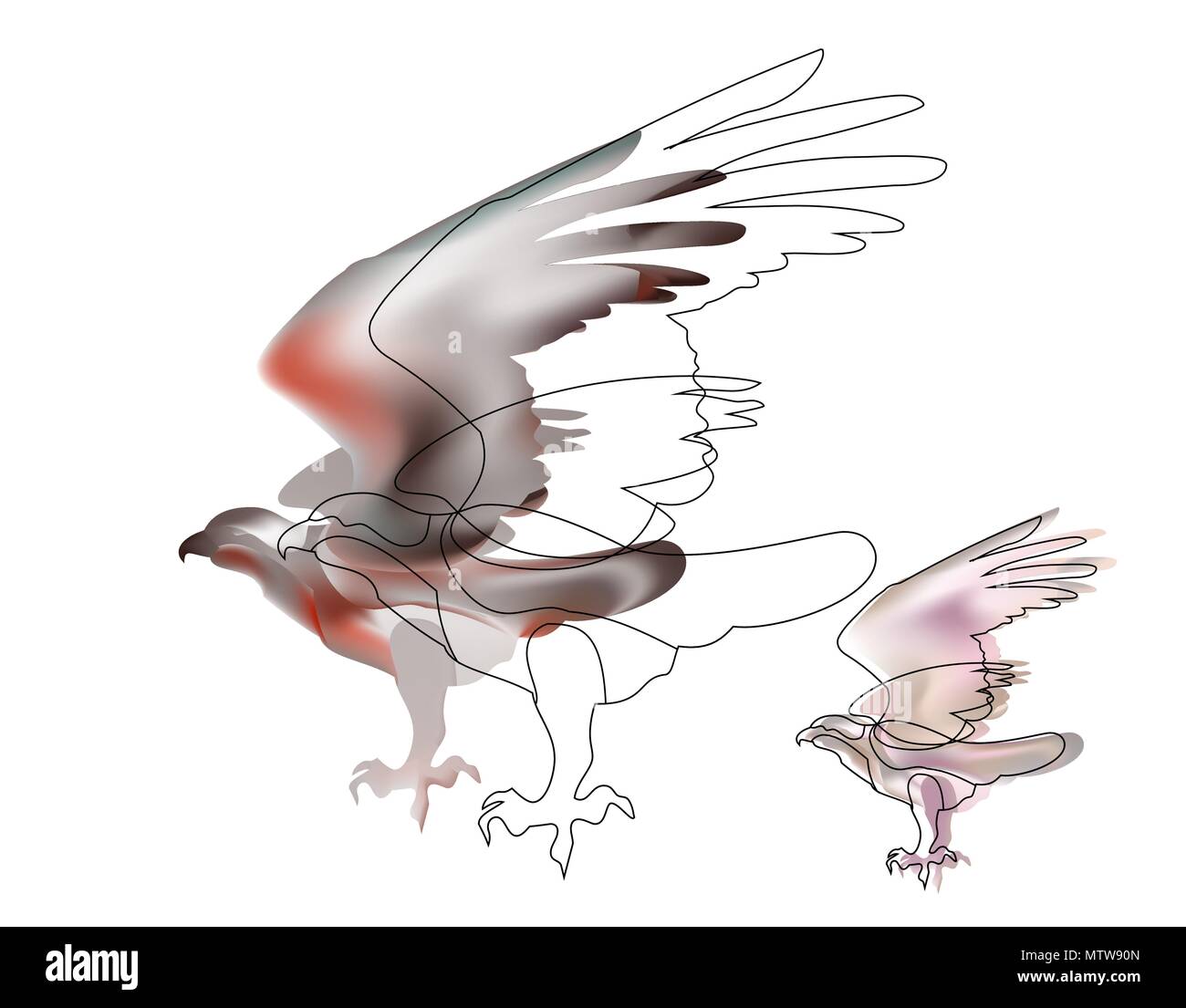 Oiseau De Feu En Vol De Laigle Comme Symbole De Puissance