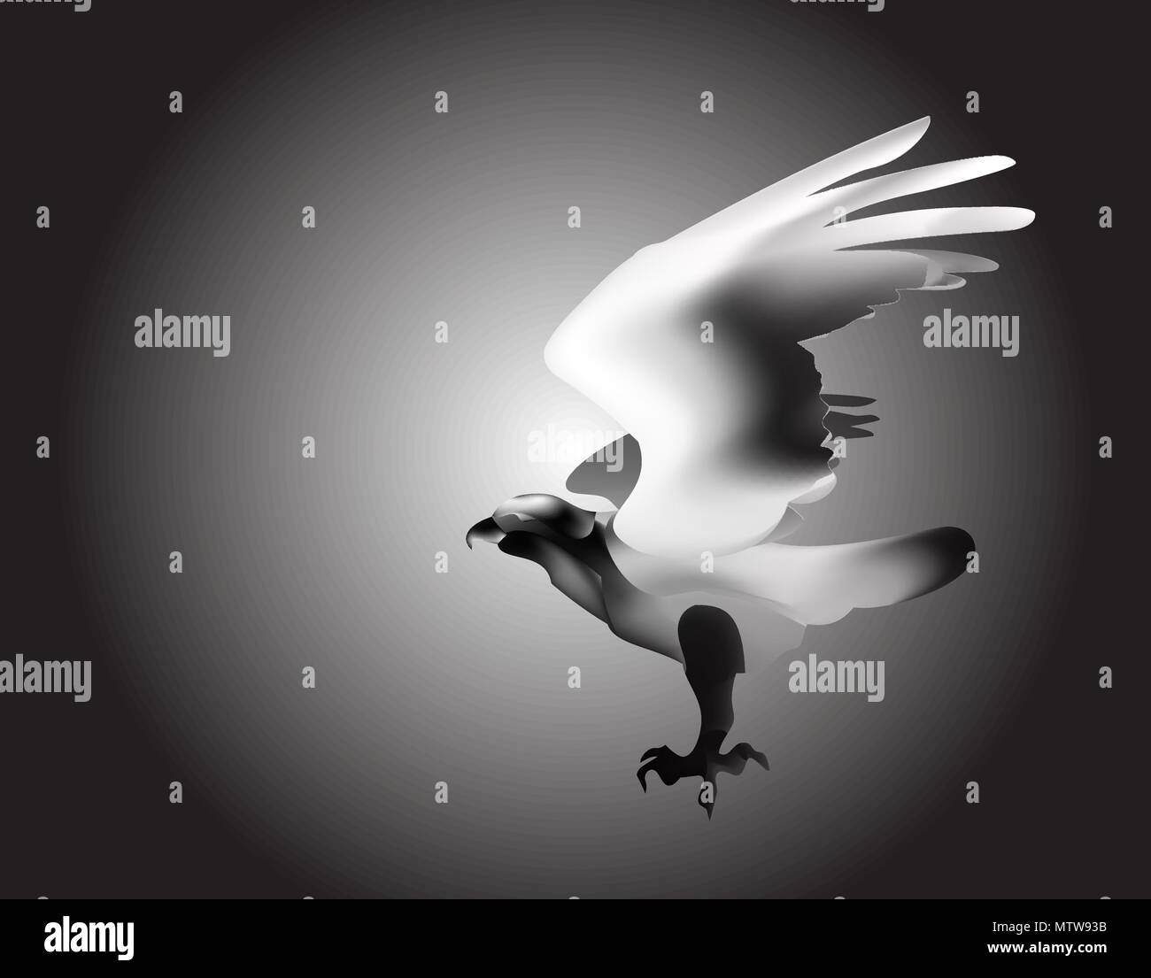 Oiseau De Feu En Vol De Laigle Comme Symbole De Puissance