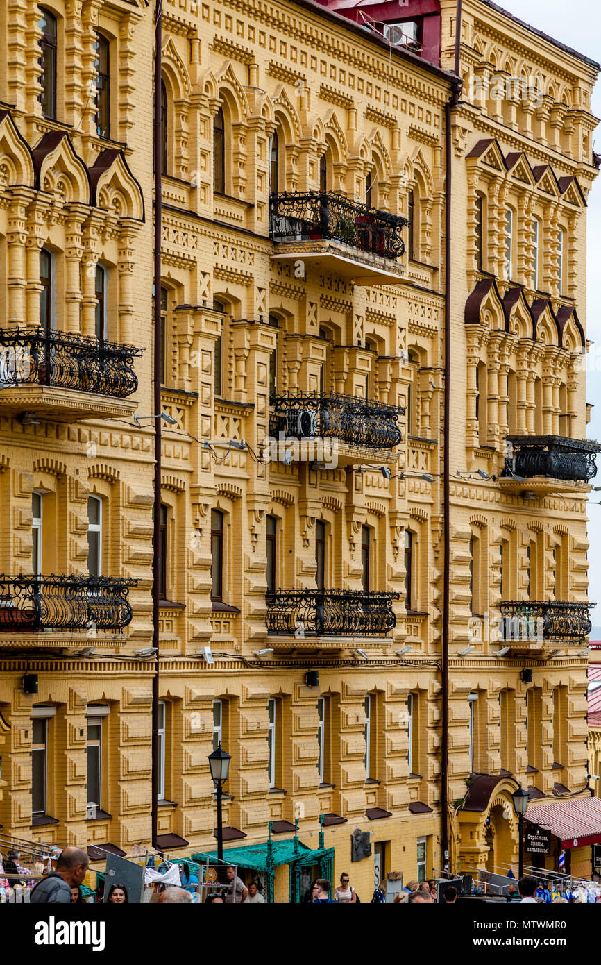 Appartements sur la Descente Andriyivskyy, Kiev, Ukraine Banque D'Images