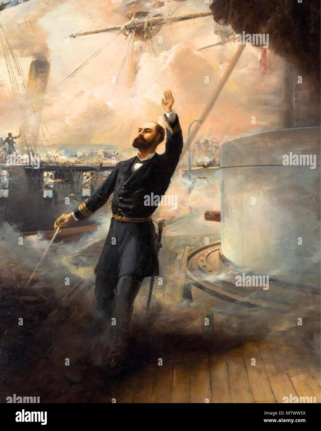 . Espagnol : Muerte de Arturo Prat . 1886432 Muerte de Prat 2 Banque D'Images