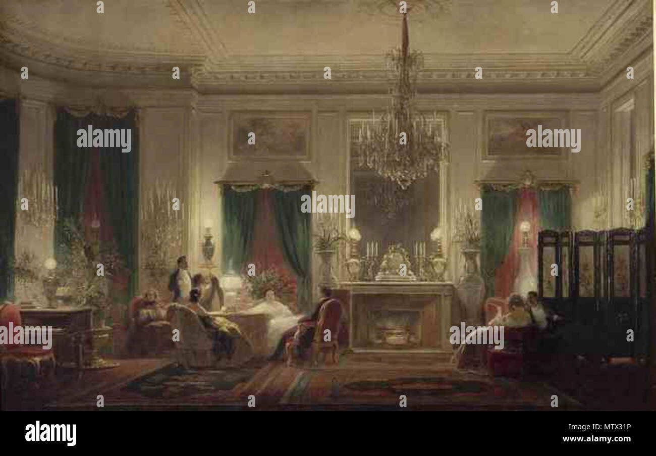 . English : Salon de la Princesse Mathilde - 24 rue de Courcelles, Paris. Musée national du château de Compiègne. 1859. Giraud Sébastien Charles (1819-1892) 539 Coiffure Princesse Mathilde - Rue de Courcelles Banque D'Images