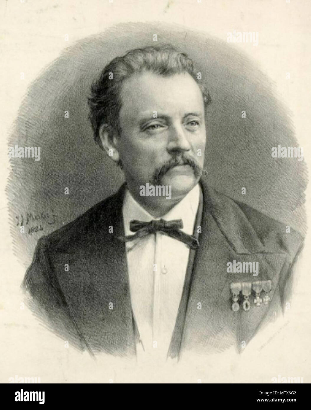 . Nederlands : Portret van Richard Hol (1825-1904) . 1884. Johannes Jacobus (Jan) Mesker (1853-1890) 520 Richard Hol Banque D'Images