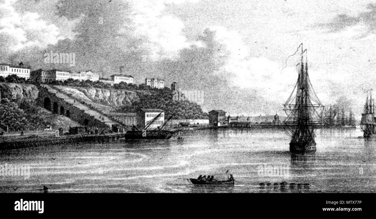 . Anglais : Port d'Odessa . Années 1850. Franz Groß 452 du port d'Odessa Banque D'Images