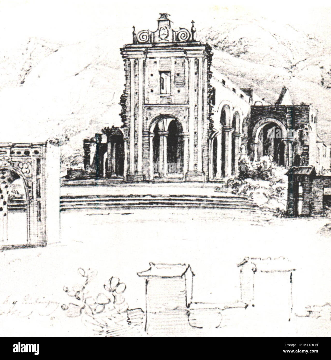 531 Ruinas de la Iglesia de la Santisima Trinidad en Caracas - Ferdinand Bellermann Banque D'Images