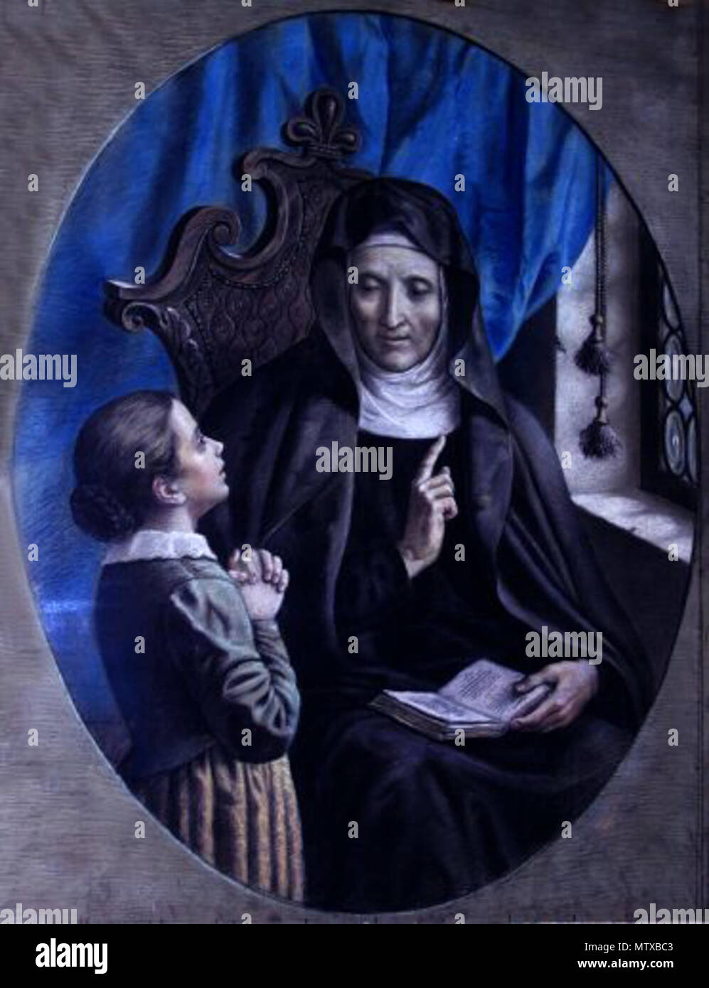 . Anglais : Saint Angela Merici (1474-1540) en tant que professeur, photo de dévotion (pastel sur papier) par Pietro Calzavacca (1855-1890), Musée d'Merician, Brescia, Italie. [1] . Milieu du xixe siècle. Pietro Calzavacca (1855-1890) 536 Saint Angela Merici Banque D'Images