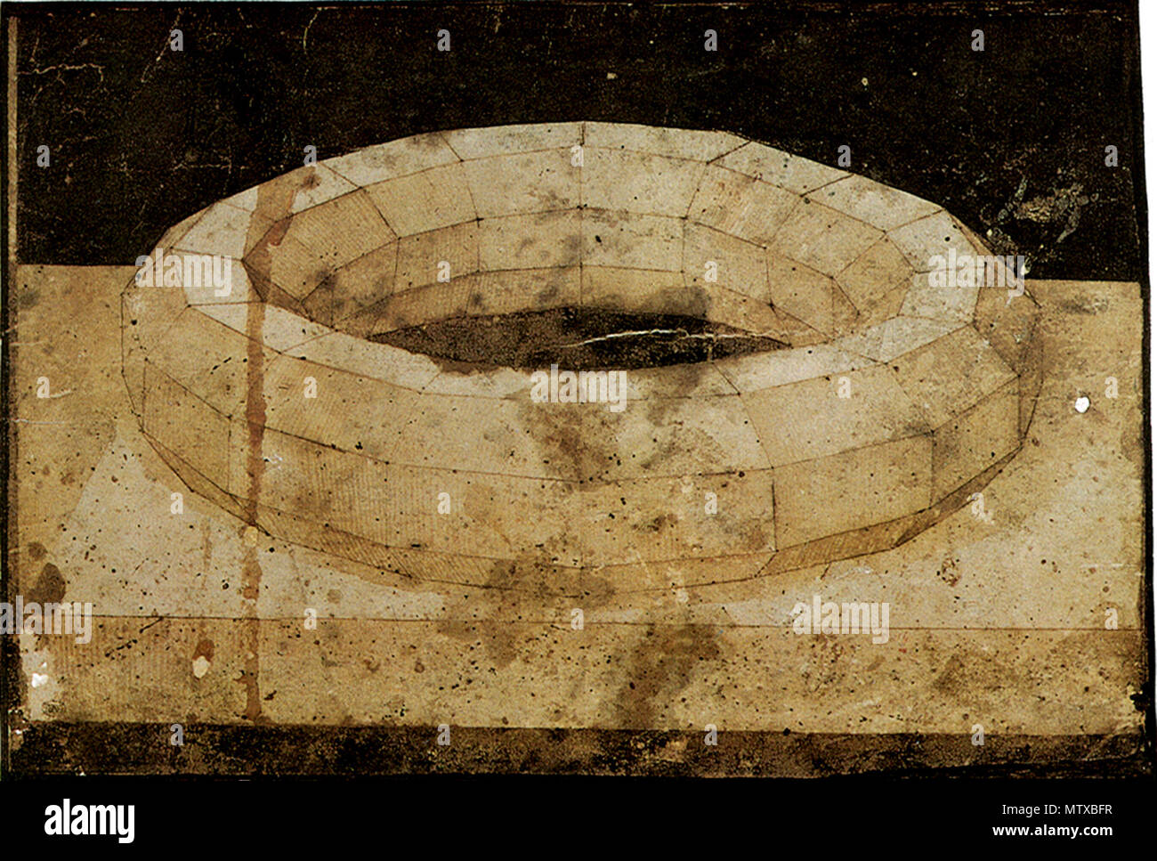 . Etude Prospective du Mazzocchio Paolo Uccello plume et encre brune et noire, lavage 16 x 23,3 cm Paris, Musée du Louvre, département des Arts Graphiques . 15e siècle. voir le nom du fichier ou de la catégorie 466 Paolo Uccello, studio di mazzocchio dans prospettiva 03 Banque D'Images