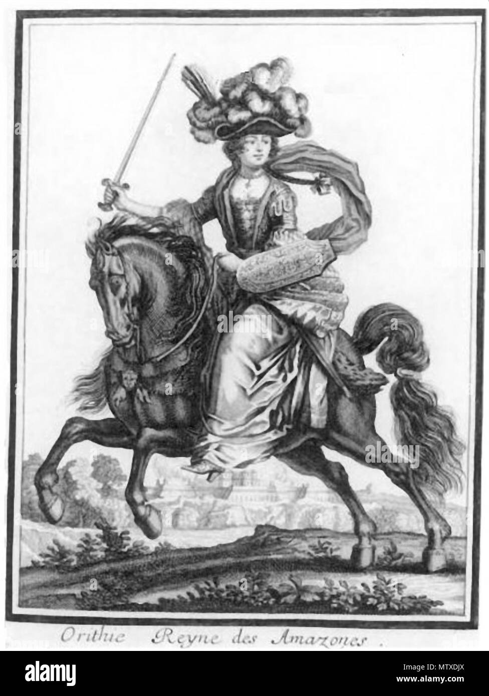 . Darstellung einer Amazone. vers 1690. Susanna Maria Sandrart 541 Sandrart Susanna Maria Amazone Banque D'Images