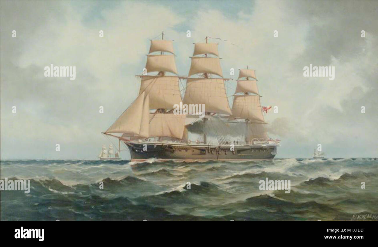 . Le HMS 'Penelope' . Entre 1885 et 1887. Henry J. Morgan (1839-1917) Peintre Description Date de naissance/décès 1839 1917 Contrôle d'autorité : Q21453346 475 HMS Penelope par Henry Morgan Banque D'Images