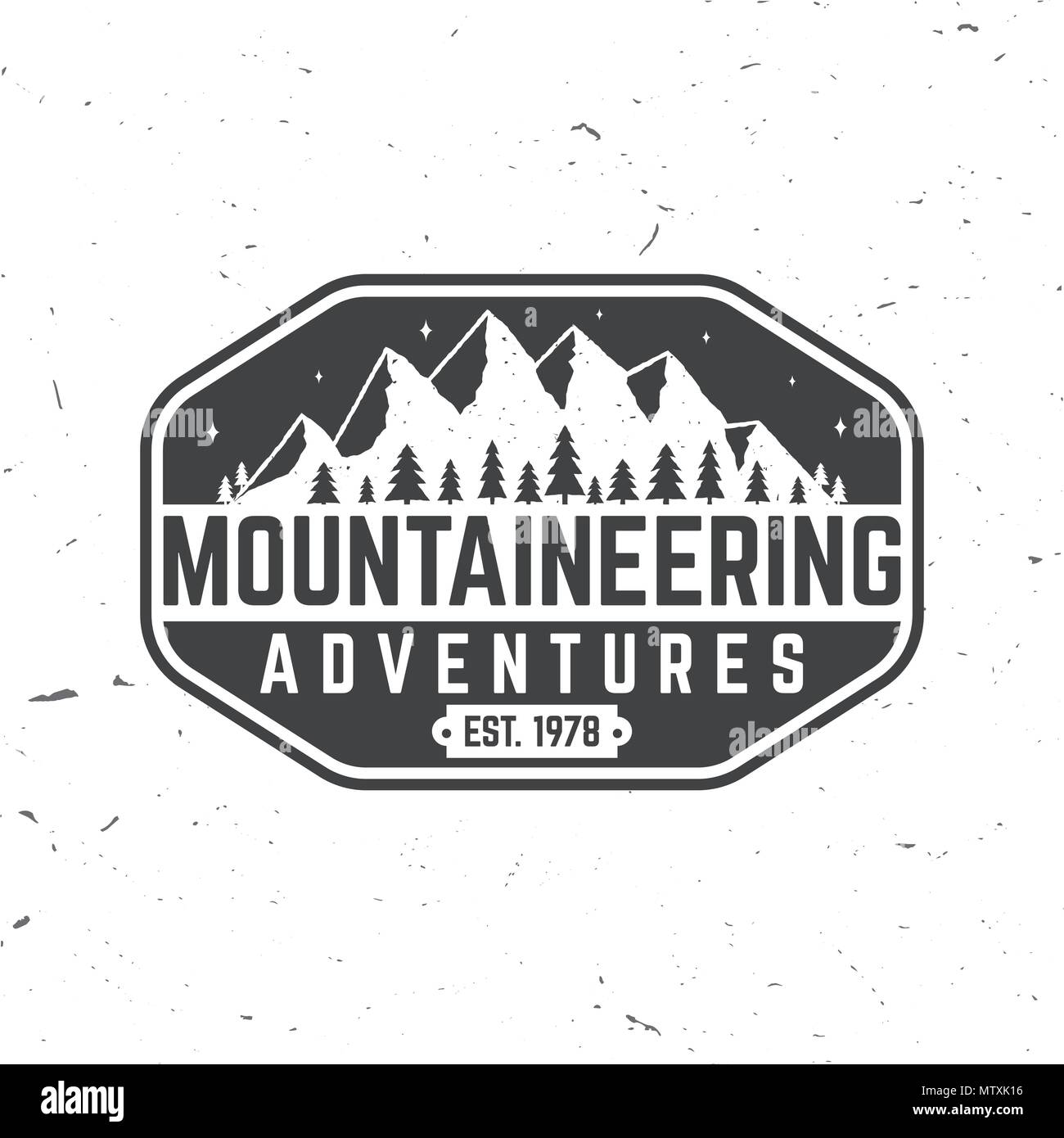 Aventure alpinisme badge. Vector illustration. Concept pour alpine club shirt ou logo, print, stamp ou tee. Design typographie vintage avec mountain vues Illustration de Vecteur