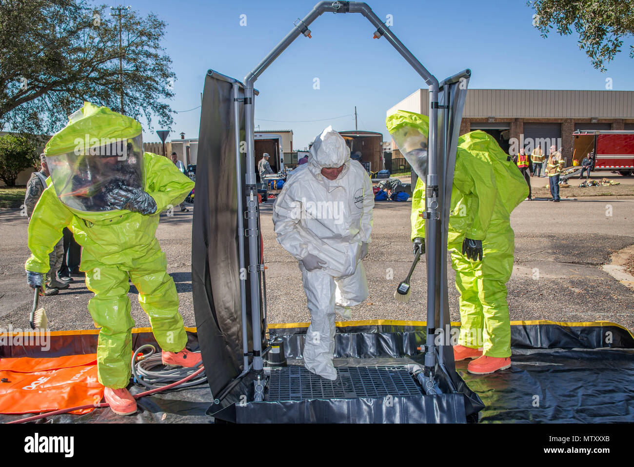 Maxwell AFB, AL - Maxwell Air Force base procède à un produit chimique, biologiques, radiologiques, nucléaires et explosifs (CBRNE), le 24 janvier 2017.(Photo prise par l'USAF Donna L. Burnett/libérés) Banque D'Images