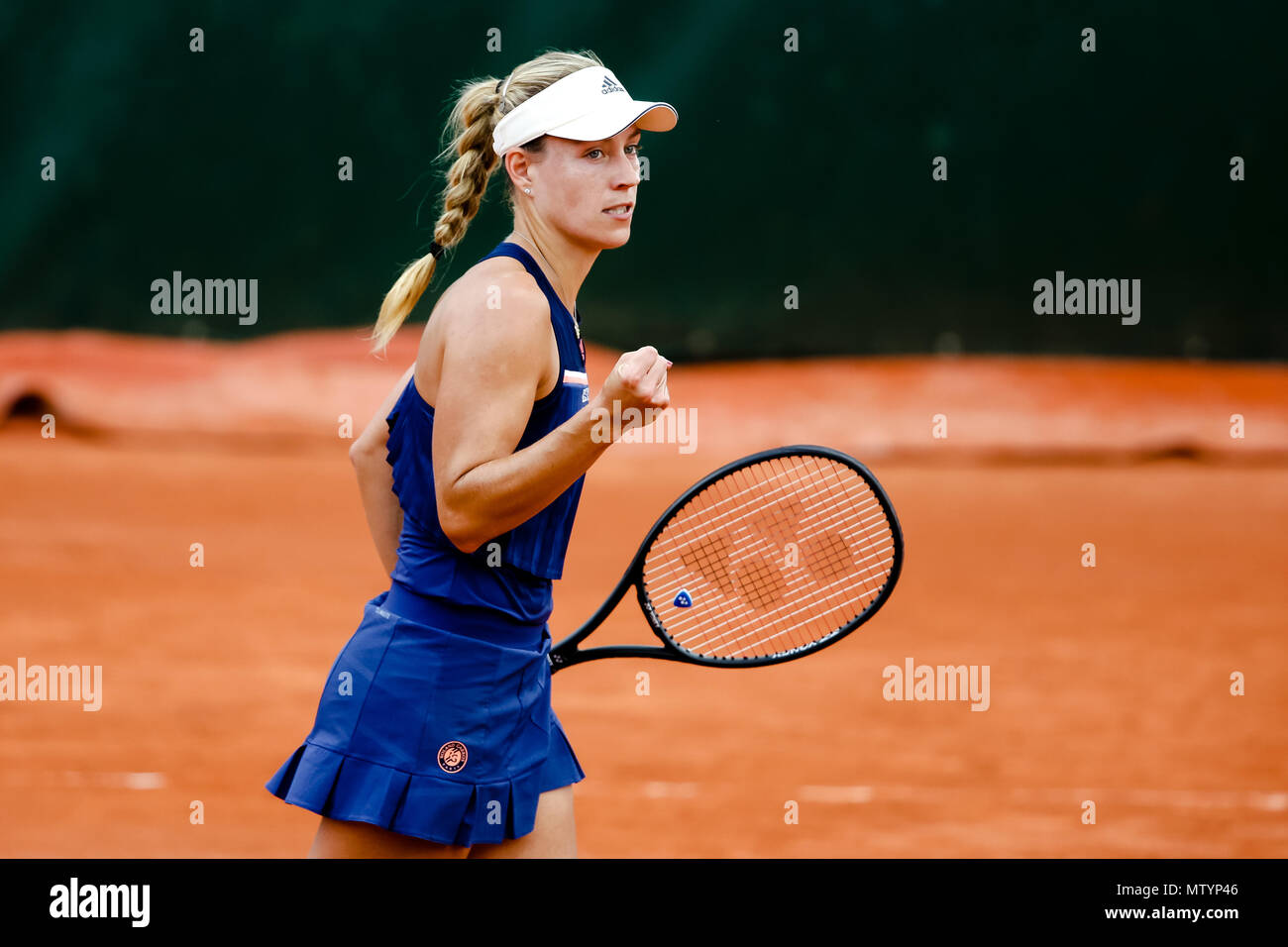 Paris, France. 31 mai, 2018. Angelique Kerber de l'Allemagne au cours de son deuxième tour des célibataires match au jour 5 à l'Open de France 2018 à Roland Garros. Crédit : Frank Molter/Alamy Live News Banque D'Images
