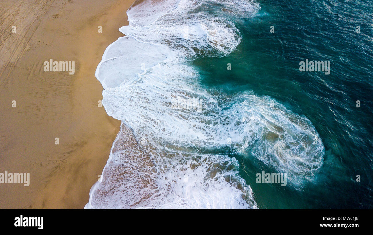 Vue aérienne de la plage de Punta Lobos, Todos Santos, Baja California Sur, péninsule de Basse-Californie, au nord-ouest du Mexique Banque D'Images