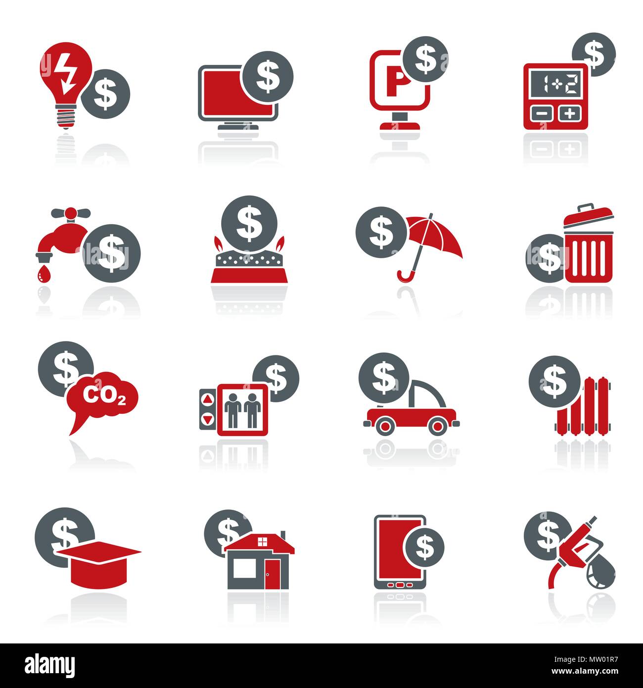 Paiement des factures icônes - vector icon set Illustration de Vecteur