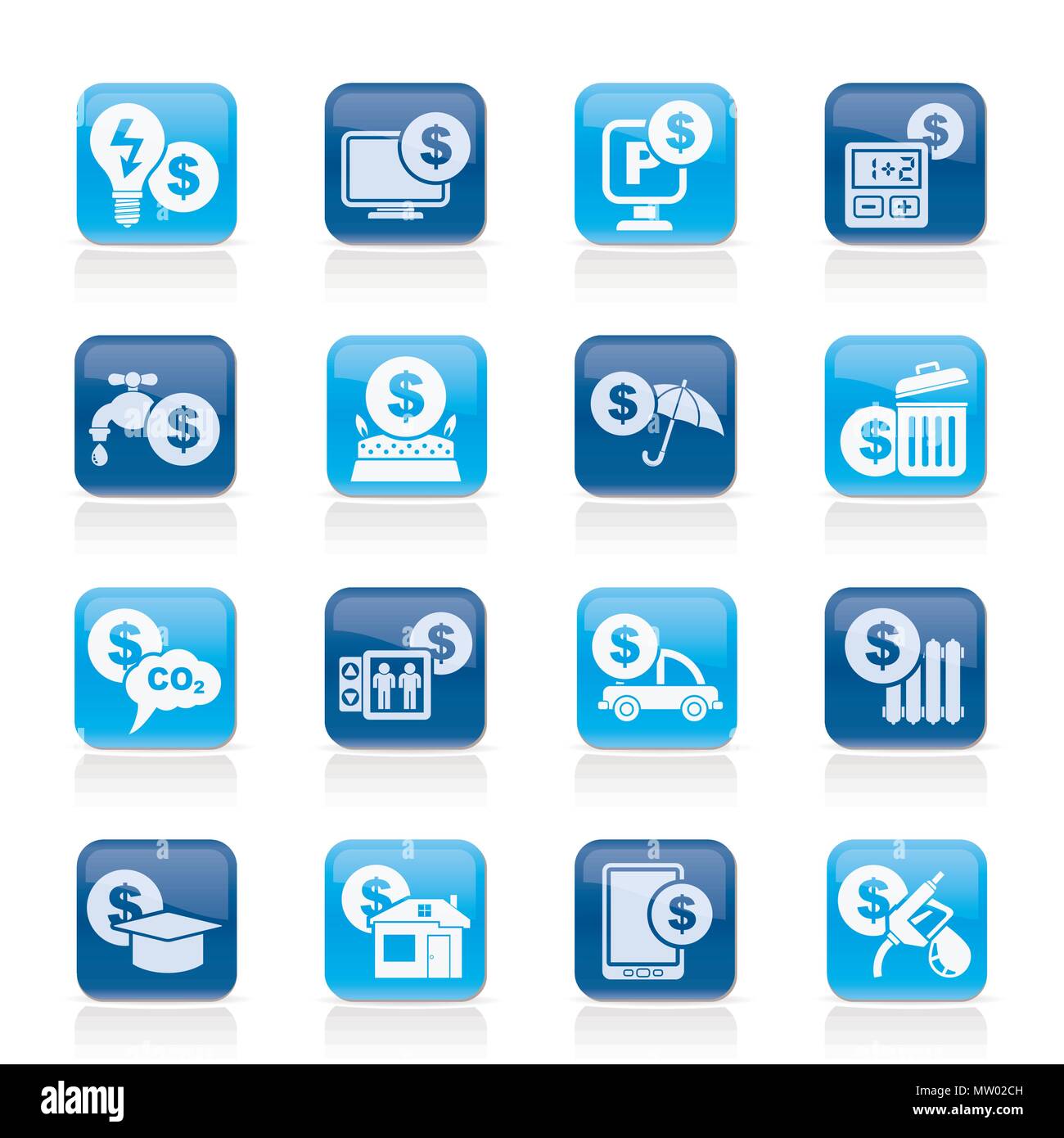 Paiement des factures icônes - vector icon set Illustration de Vecteur