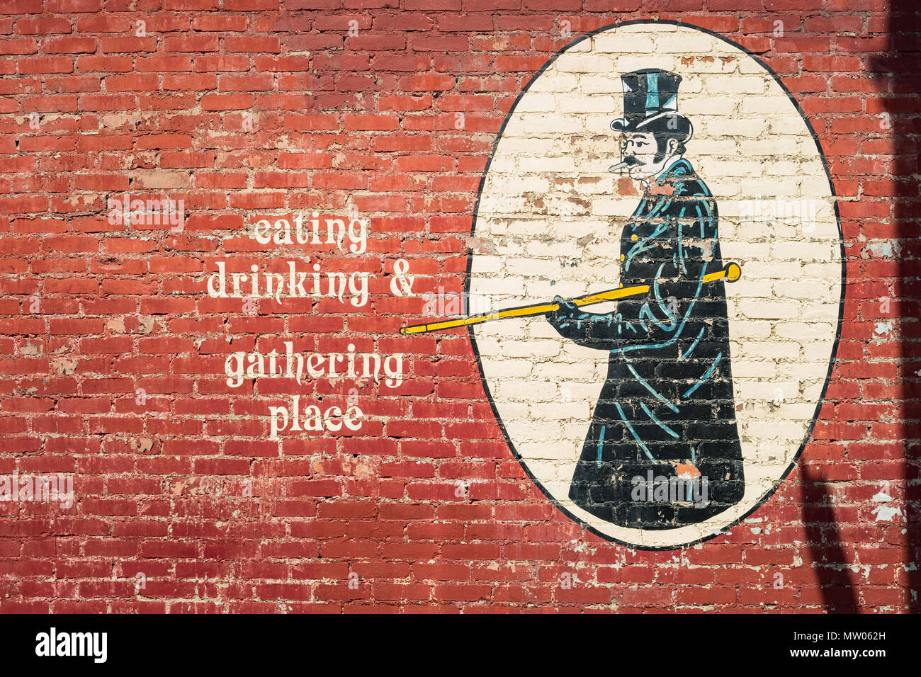 Ancienne peinture sur le mur de la taverne au bord du canal à Seneca Falls, New York, USA. Banque D'Images