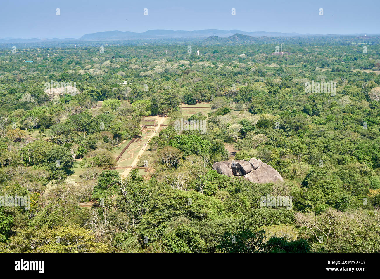 Montée raide au Rocher de Sigiriya, Sri Lanka, district de Matale Banque D'Images