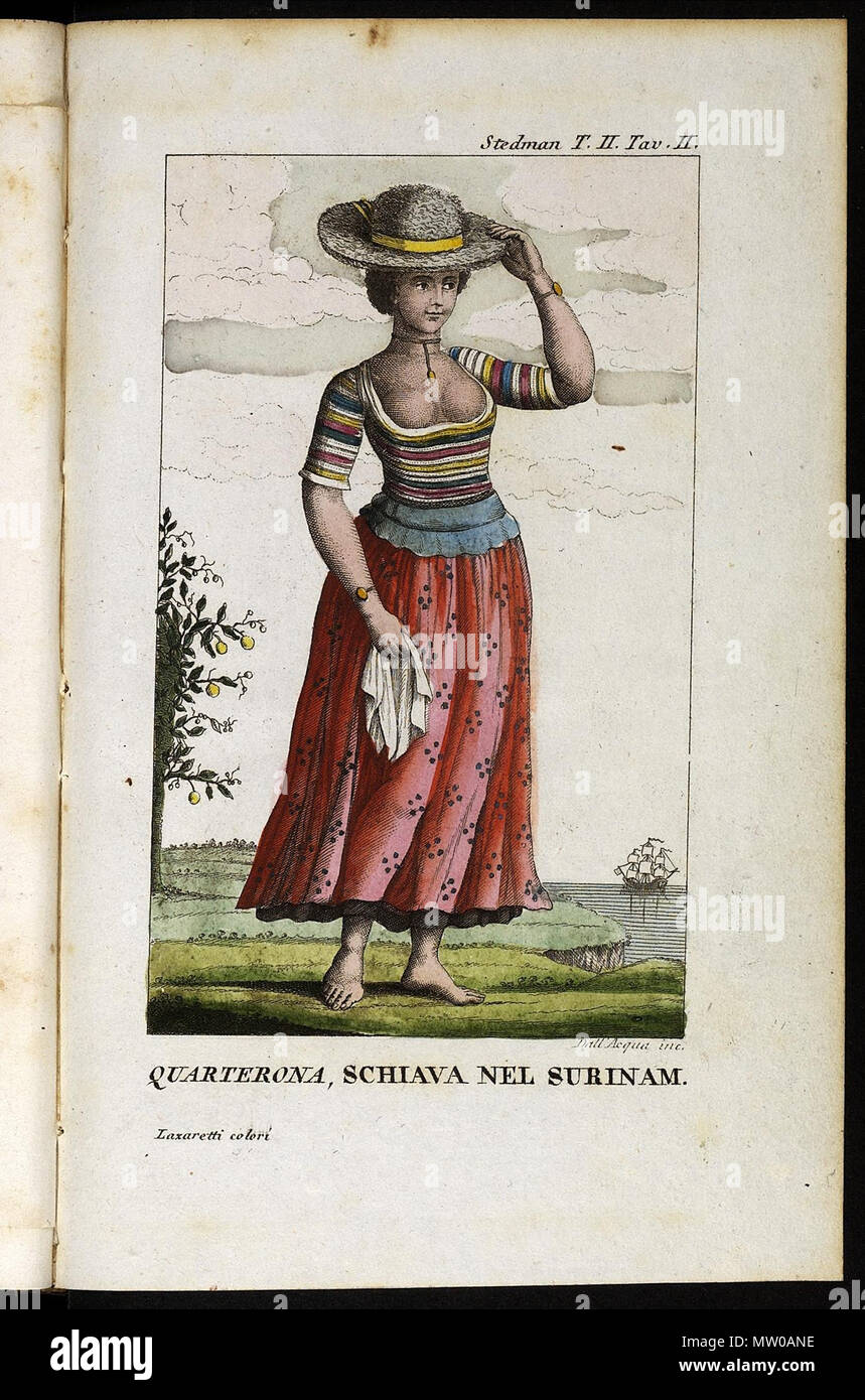. Nederlands : Quadroon, slavin van Suriname . 1818. Cristoforo dall'Acqua 507 Quarterona Banque D'Images