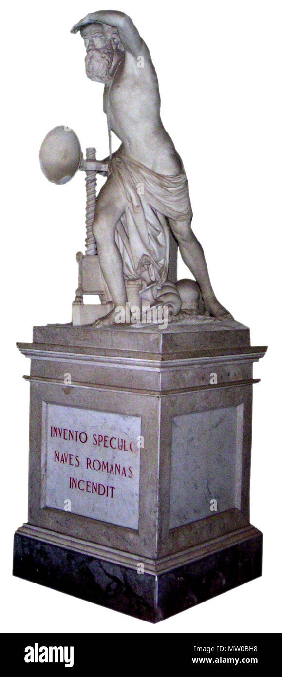 . Italiano : Statue d'Archimedes par le sculpteur sicilien Giuseppe Villa (ch. 1870). Il est situé dans le hall du Liceo Scientifico "Corbino" (un lycée scientifique à Syracuse, Italie, nommé d'après le physicien italien Orso Mario Corbino). 22 mai 2014, 12:21:45. Sculpture d'Archimedes 548 inconnu2 Banque D'Images