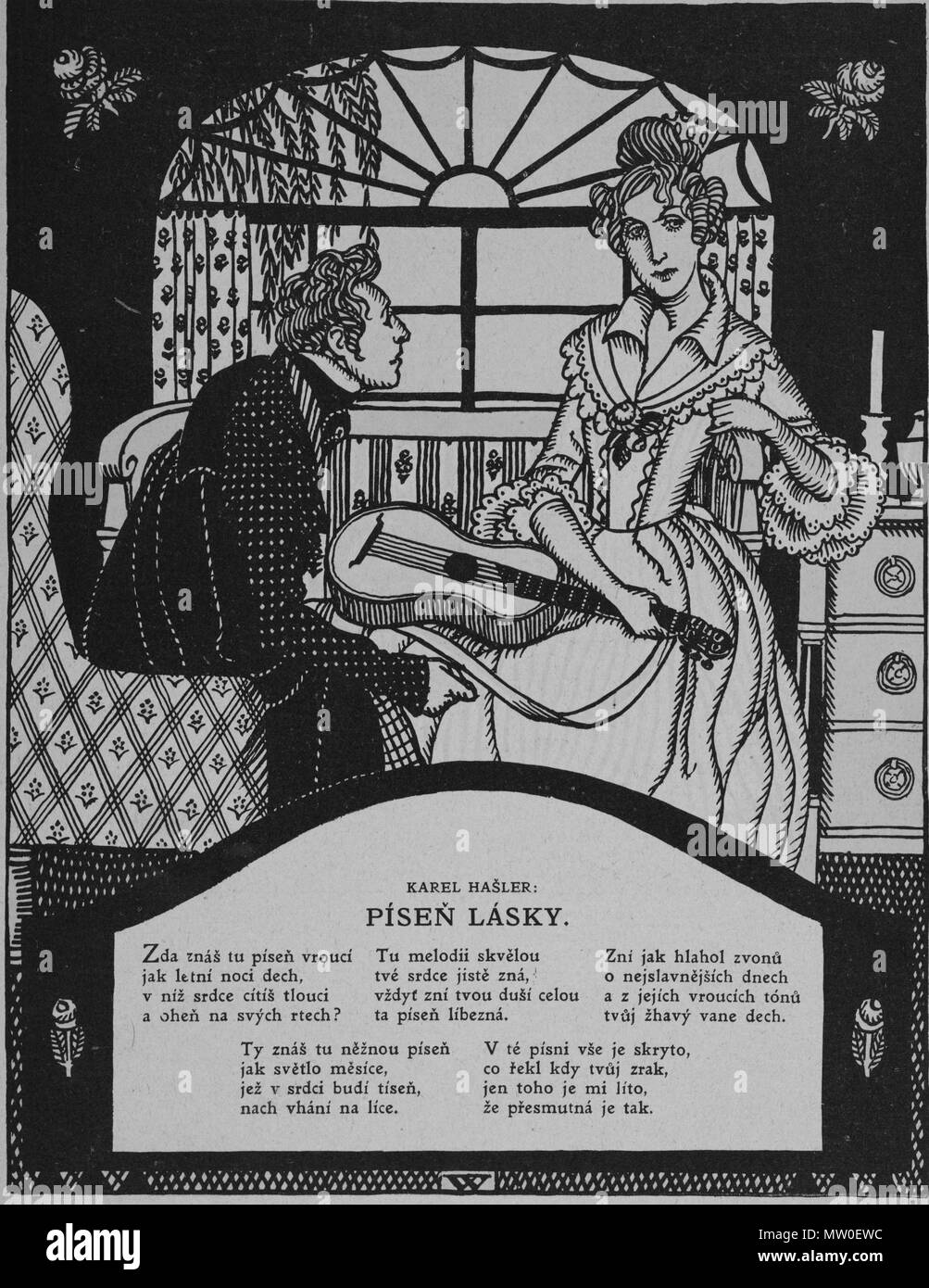 Anglais Pisen Lasky Chant D Amour Poeme De Karel Hasler Avec Illustration Par Josef Wenig 8 Decembre 1916 Poeme Karel Hasler 1879 1941 Illustration Josef Wenig 15 1939 424 Pisen Lasky 1916 Wenig Hasler Photo Stock Alamy